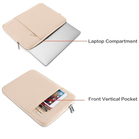 Apricot Laptop Sleeve w Front Pocket NWOT - Picture 2 of 4